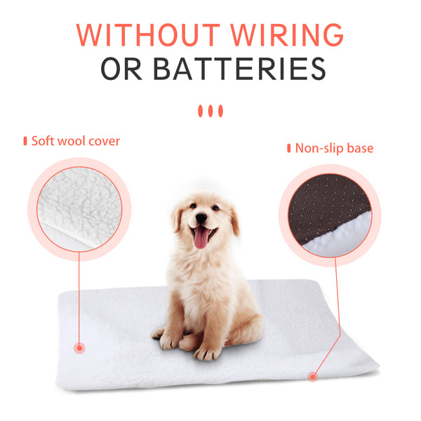 BTOYM  Self Heating Pet Pads Blanket Puppy's Pet Pad Warming Cushion Mat for Cats Dogs Small Pets with Thermal Warming Body Heat Reflecting Core Pad,Washable