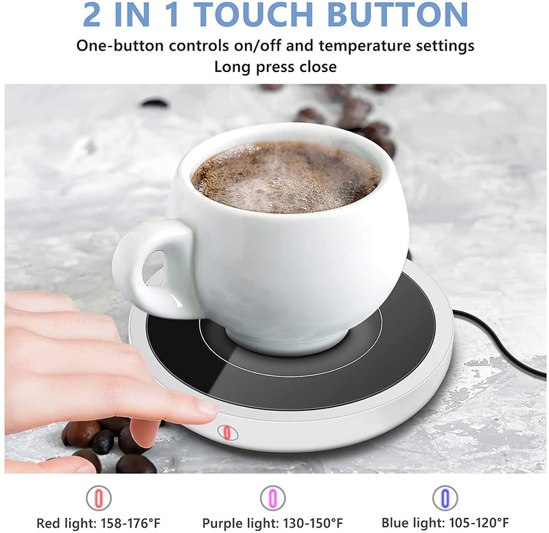 YEOSEN Coffee Mug Warmer,Upgrade Coffee Cup Warmer with 3 Temperature  Setting, Adjustable Temperature Beverage Warmer with Auto Shut Off,Coffee  Gifts