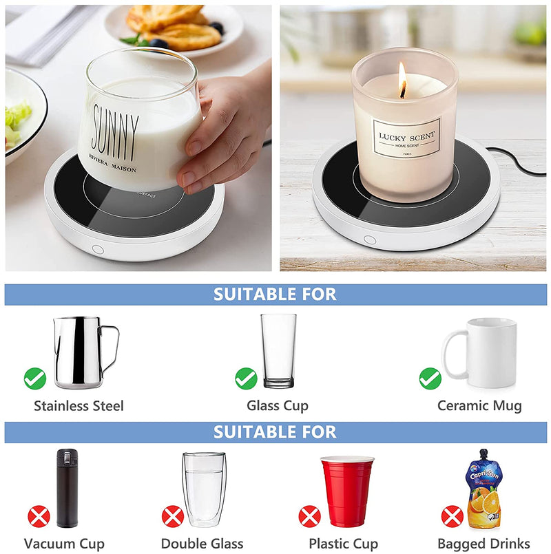 Ceramic Coffee Mug Warmer Set, Electric Candle Wax Warmer, Coffee