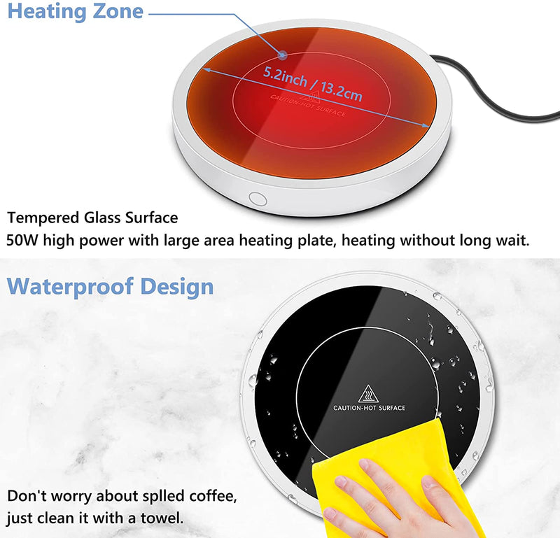 BTOYM Coffee Mug Warmer,Smart Coffee Warmer for Desk with Auto Shut Off,3 Temperature Setting Electric Beverage Warmer for Coffee Tea Espresso Milk Candle Wax Up to 167℉/ 75℃，（No Cup)